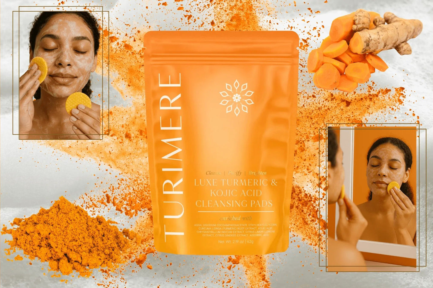 Luxe Turmeric & Kojic Acid Cleansing Pads - Turimere